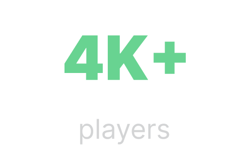 statistic showing four thousand players on the app